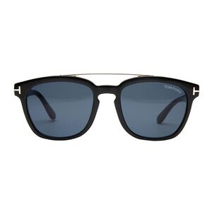 Tom Ford square sunglasses - Black & Gold - Holt FT0516 - blue lenses - $150